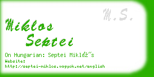 miklos septei business card